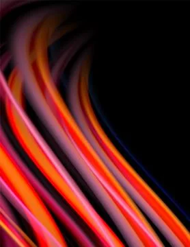 Silk smooth lines on black, liquid fluid color waves. Vector Illustration イラスト素材