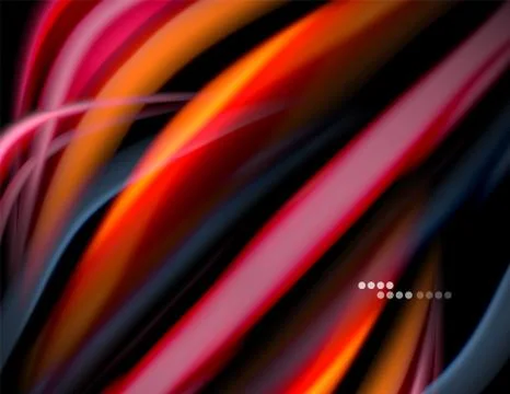 Silk smooth lines on black, liquid fluid color waves. Vector Illustration イラスト素材