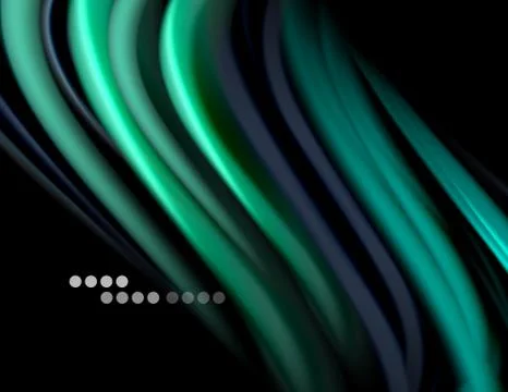 Silk smooth lines on black, liquid fluid color waves. Vector Illustration 库存插图