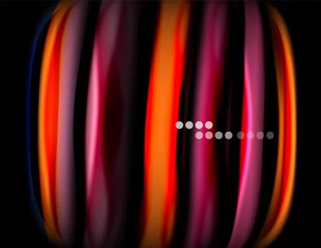 Silk smooth lines on black, liquid fluid color waves. Vector Illustration イラスト素材