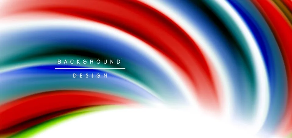 Silk smooth lines on white, liquid fluid color waves. Vector Illustrations For Stock Illustration