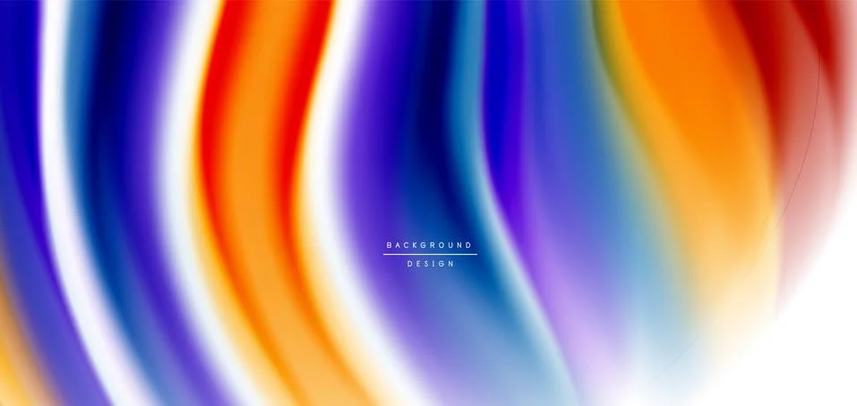 Silk smooth lines on white, liquid fluid color waves. Vector Illustrations For Stock Illustration