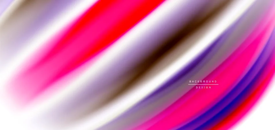Silk smooth lines on white, liquid fluid color waves. Vector Illustrations For Stockillustratie
