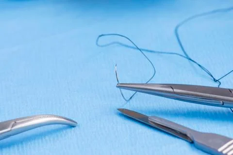 Silk suture Stock Photos