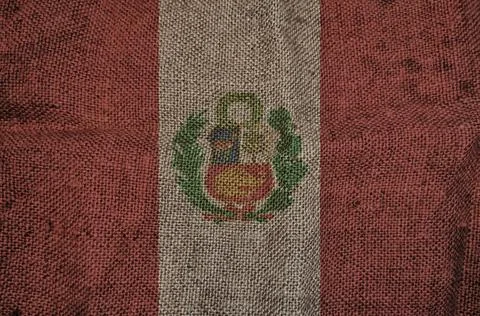Silk texture flag of Peru Stock Photos
