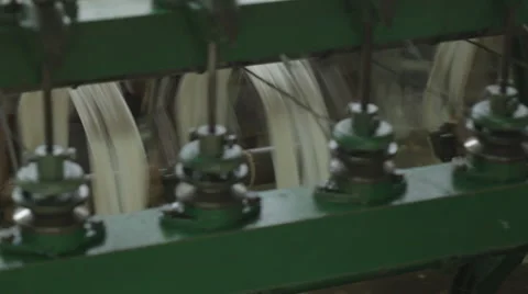 Silk thread being spun on wheels in Siem Reap Cambodia Stock Footage 48011277