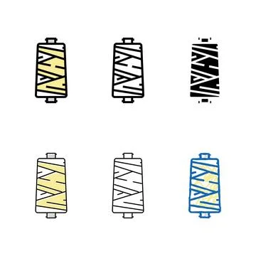 Silk thread color set icon vector Illustrazione stock