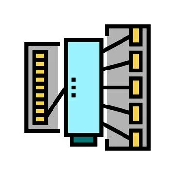 Silk thread production industry machine color icon vector illustration Stock Illustration