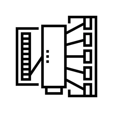 Silk thread production industry machine line icon vector illustration Stock Illustration