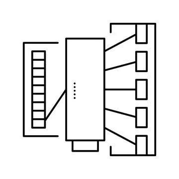 Silk thread production industry machine line icon vector illustration 스톡 일러스트