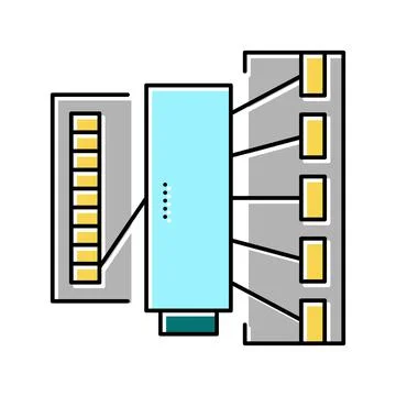 Silk thread production industry machine color icon vector illustration 스톡 일러스트