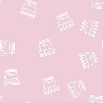 Silk thread production industry machine line seamless pattern Stock Illustration