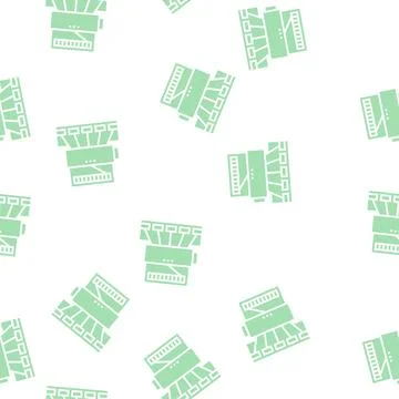 Silk thread production industry machine glyph seamless pattern Stock Illustration