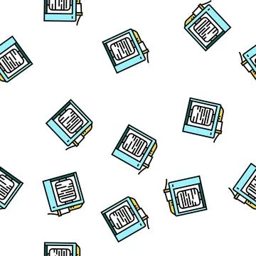 Silk thread roll winding process vector seamless pattern Stock Illustration