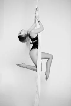 Silk tissue acrobatics Stock Photos
