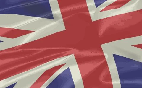Silk Union Jack Flag Closeup Stock Illustration