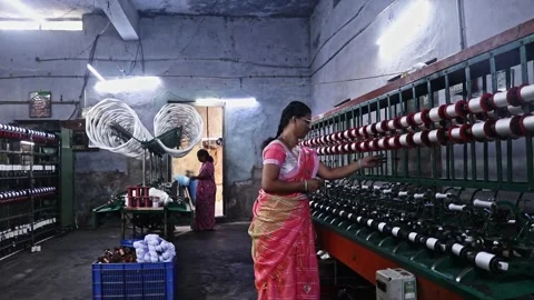 Silk yarn manufacturing process see and enjoy Stock Footage 340491850