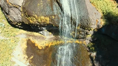 Silken Skein Falls elevation shot Stock Footage 137369834