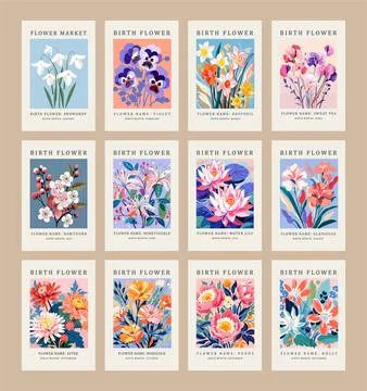 Silkscreen printing retro groovy trippy psychedelic poster art henri matisse Stock Illustration