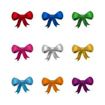 Silky bows set. Stock Illustration