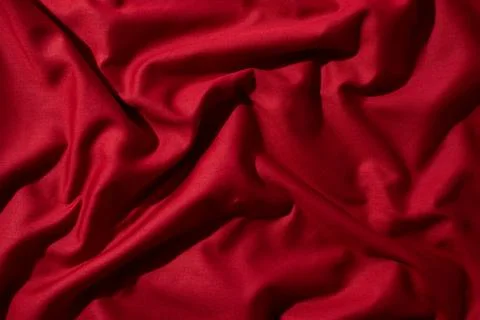 Silky Red Fabric Background Texture. Stock Photos