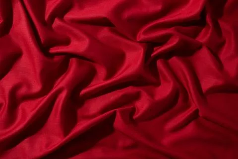 Silky Red Fabric Background Texture. 스톡 사진