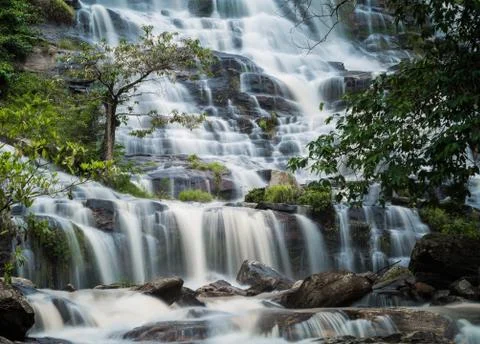 Silky smooth waterfall Stock Photos