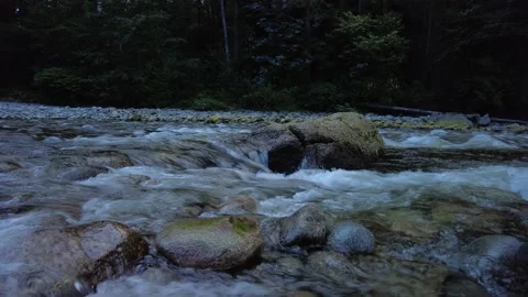 Silky Stream Flowing Over Rock  Stock Footage 201445631