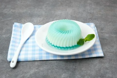 Silky sweet lychee pudding  Stock Photos
