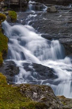 Silky waterfall stream Stock Photos