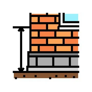 Sill level building structure color icon vector illustration Ilustración de archivo