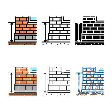 Sill level building structure color icon vector clean Ilustración de archivo