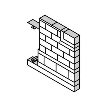 Sill level building structure isometric icon vector illustration Ilustración de archivo