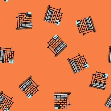 Sill level building structure vector seamless pattern Ilustración de archivo