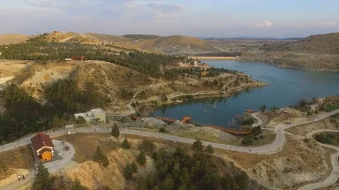 Sille dam drone shooting in konya Stock Footage 108211341