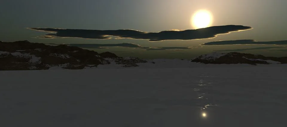 Sillent pond winter Stock Illustration