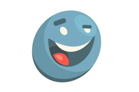 Silly blue smiley Stock Illustration
