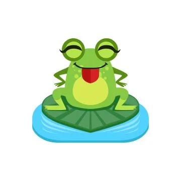 Silly Cartoon Frog Character 스톡 일러스트