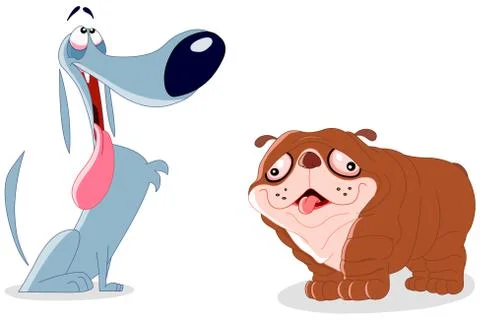 Silly dogs Stock Illustration