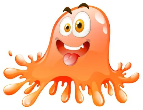 Silly face on orange splash Stock Illustration