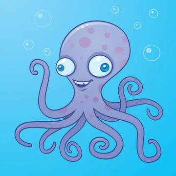 Silly Octopus Cartoon Illustrazione stock
