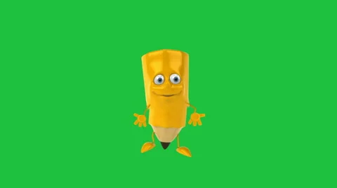 Silly Pencil Character Scribble Dance:  Loop + Matte Video stock 64941827