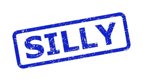 SILLY Stamp with Unclean Surface and Rounded Rectangle Frame 스톡 일러스트