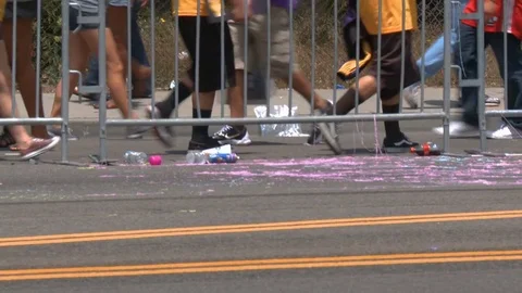 Silly String Parade Stock Footage 78476019