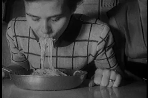 Silly Stuff - Spaghetti Derby Crowns the Spaghetti Queen 1953 Stock Footage 245645665