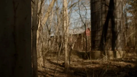 Silo and Barn Abandoned Stock Footage 127274561