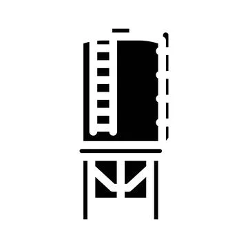 Silo cement glyph icon vector illustration Stock Illustration