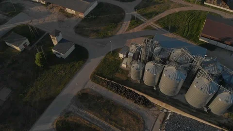 Silo dairy seen from above Stock Footage 89900799