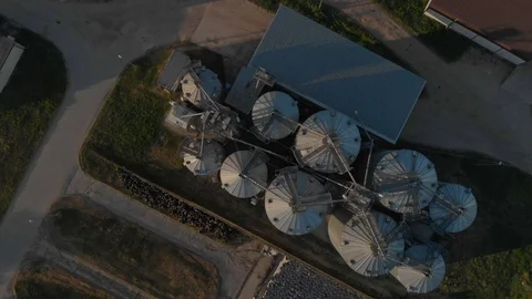 Silo dairy seen from above Stock Footage 89901901