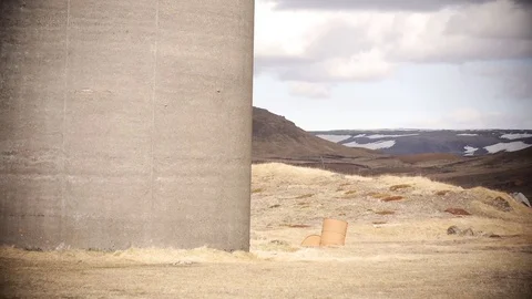 Silo in a farm land Stock Footage 84993585